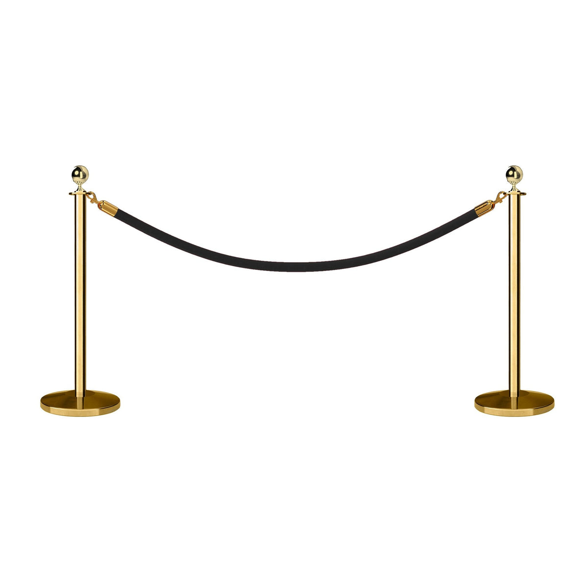 Post and Rope Stanchion Kit, Ball Top Posts, 6 Ft. Velvet Foam Core Rope - Montour Line - Crowd Control Warehouse