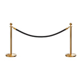 Post and Rope Stanchion Kit, Ball Top Posts, 6 Ft. Velvet Foam Core Rope - Montour Line - Crowd Control Warehouse