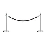 Post and Rope Stanchion Kit, Ball Top Posts, 6 Ft. Velvet Foam Core Rope - Montour Line - Crowd Control Warehouse