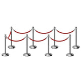 Post and Rope Stanchion Kit, Ball Top Posts, 6 Ft. Velvet Foam Core Rope - Montour Line - Crowd Control Warehouse