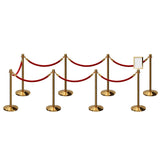 Post and Rope Stanchion Kit, Crown Top Posts, 6 Ft. Velvet Foam Core Rope and Sign Frame - Montour Line - Crowd Control Warehouse
