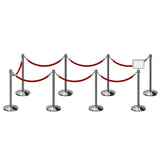 Post and Rope Stanchion Kit, Crown Top Posts, 6 Ft. Velvet Foam Core Rope and Sign Frame - Montour Line - Crowd Control Warehouse