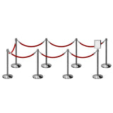 Post and Rope Stanchion Kit, Crown Top Posts, 6 Ft. Velvet Foam Core Rope and Sign Frame - Montour Line - Crowd Control Warehouse