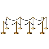 Post and Rope Stanchion Kit, Crown Top Posts, 6 Ft. Velvet Foam Core Rope and Sign Frame - Montour Line - Crowd Control Warehouse