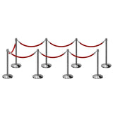 Post and Rope Stanchion Kit, Crown Top Posts, 6 Ft. Velvet Foam Core Rope - Montour Line - Crowd Control Warehouse