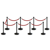 Post and Rope Stanchion Kit, Crown Top Posts, 6 Ft. Velvet Foam Core Rope - Montour Line - Crowd Control Warehouse