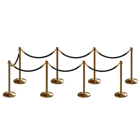 Post and Rope Stanchion Kit, Crown Top Posts, 6 Ft. Velvet Foam Core Rope - Montour Line - Crowd Control Warehouse