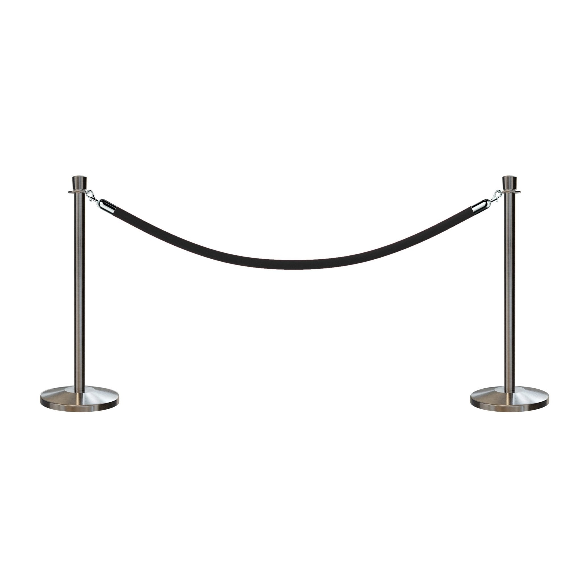 Post and Rope Stanchion Kit, Crown Top Posts, 6 Ft. Velvet Foam Core Rope - Montour Line - Crowd Control Warehouse