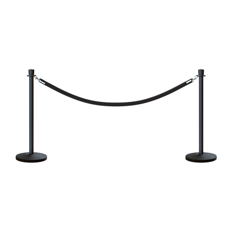 Post and Rope Stanchion Kit, Crown Top Posts, 6 Ft. Velvet Foam Core Rope - Montour Line - Crowd Control Warehouse