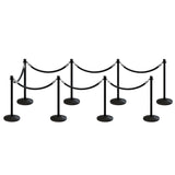 Post and Rope Stanchion Kit, Crown Top Posts, 6 Ft. Velvet Foam Core Rope - Montour Line - Crowd Control Warehouse