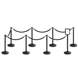 Post and Rope Stanchion Kit, Flat Top Posts, 6 Ft. Velvet Foam Core Rope and Sign Frame - Montour Line - Crowd Control Warehouse