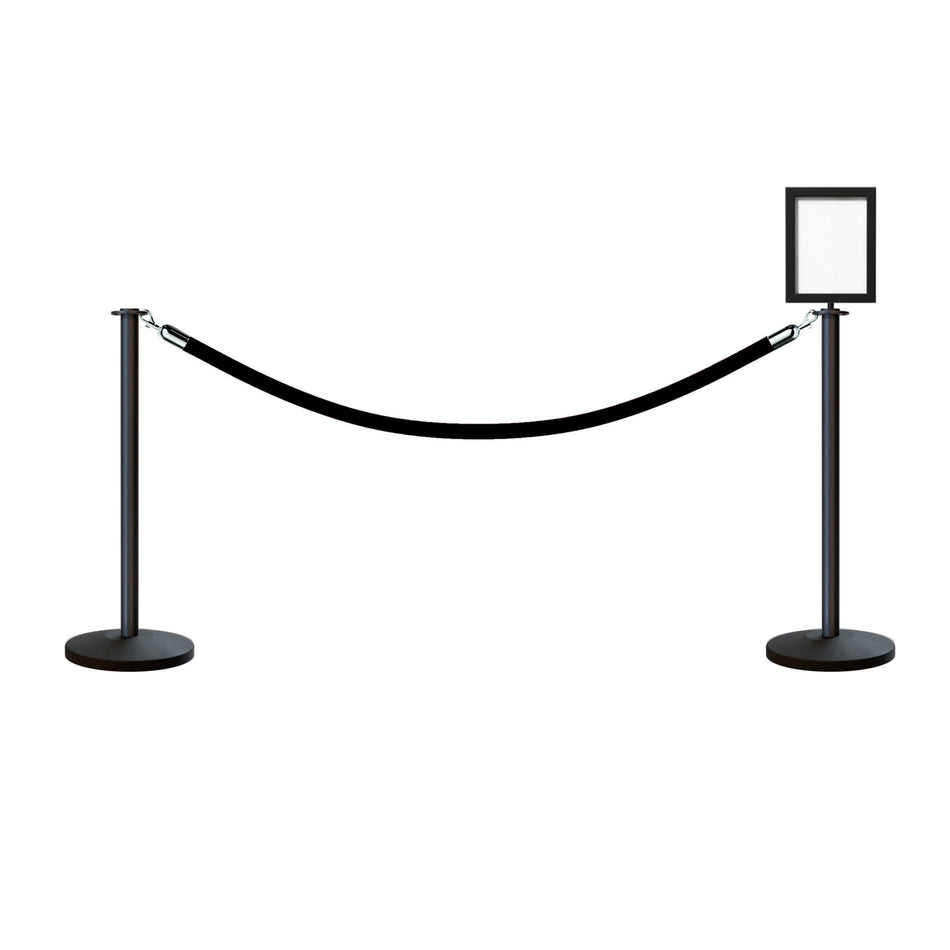 Post and Rope Stanchion Kit, Flat Top Posts, 6 Ft. Velvet Foam Core Ro ...
