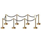 Post and Rope Stanchion Kit, Flat Top Posts, 6 Ft. Velvet Foam Core Rope and Sign Frame - Montour Line - Crowd Control Warehouse