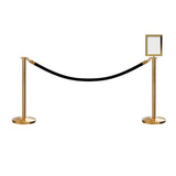 Post and Rope Stanchion Kit, Flat Top Posts, 6 Ft. Velvet Foam Core Rope and Sign Frame - Montour Line - Crowd Control Warehouse