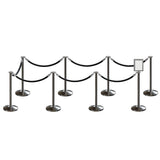 Post and Rope Stanchion Kit, Flat Top Posts, 6 Ft. Velvet Foam Core Rope and Sign Frame - Montour Line - Crowd Control Warehouse