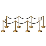 Post and Rope Stanchion Kit, Flat Top Posts, 6 Ft. Velvet Foam Core Rope and Sign Frame - Montour Line - Crowd Control Warehouse
