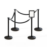 Post and Rope Stanchion Kit, Flat Top Posts, 6 Ft. Velvet Foam Core Rope and Sign Frame - Montour Line - Crowd Control Warehouse