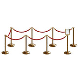 Post and Rope Stanchion Kit, Flat Top Posts, 6 Ft. Velvet Foam Core Rope and Sign Frame - Montour Line - Crowd Control Warehouse