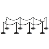 Post and Rope Stanchion Kit, Flat Top Posts, 6 Ft. Velvet Foam Core Rope and Sign Frame - Montour Line - Crowd Control Warehouse