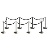 Post and Rope Stanchion Kit, Flat Top Posts, 6 Ft. Velvet Foam Core Rope and Sign Frame - Montour Line - Crowd Control Warehouse