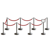 Post and Rope Stanchion Kit, Flat Top Posts, 6 Ft. Velvet Foam Core Rope and Sign Frame - Montour Line - Crowd Control Warehouse