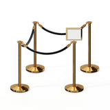 Post and Rope Stanchion Kit, Flat Top Posts, 6 Ft. Velvet Foam Core Rope and Sign Frame - Montour Line - Crowd Control Warehouse