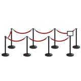 Post and Rope Stanchion Kit, Flat Top Posts, 6 Ft. Velvet Foam Core Rope and Sign Frame - Montour Line - Crowd Control Warehouse