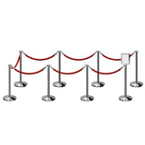 Post and Rope Stanchion Kit, Flat Top Posts, 6 Ft. Velvet Foam Core Rope and Sign Frame - Montour Line - Crowd Control Warehouse