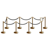 Post and Rope Stanchion Kit, Flat Top Posts, 6 Ft. Velvet Foam Core Rope and Sign Frame - Montour Line - Crowd Control Warehouse