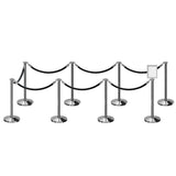 Post and Rope Stanchion Kit, Flat Top Posts, 6 Ft. Velvet Foam Core Rope and Sign Frame - Montour Line - Crowd Control Warehouse