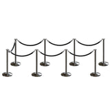 Post and Rope Stanchion Kit, Flat Top Posts, 6 Ft. Velvet Foam Core Rope - Montour Line - Crowd Control Warehouse