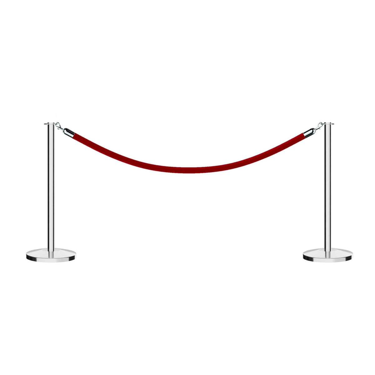 Post and Rope Stanchion Kit, Flat Top Posts, 6 Ft. Velvet Foam Core Rope - Montour Line - Crowd Control Warehouse