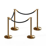 Post and Rope Stanchion Kit, Flat Top Posts, 6 Ft. Velvet Foam Core Rope - Montour Line - Crowd Control Warehouse