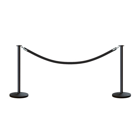 Post and Rope Stanchion Kit, Flat Top Posts, 6 Ft. Velvet Foam Core Rope - Montour Line - Crowd Control Warehouse