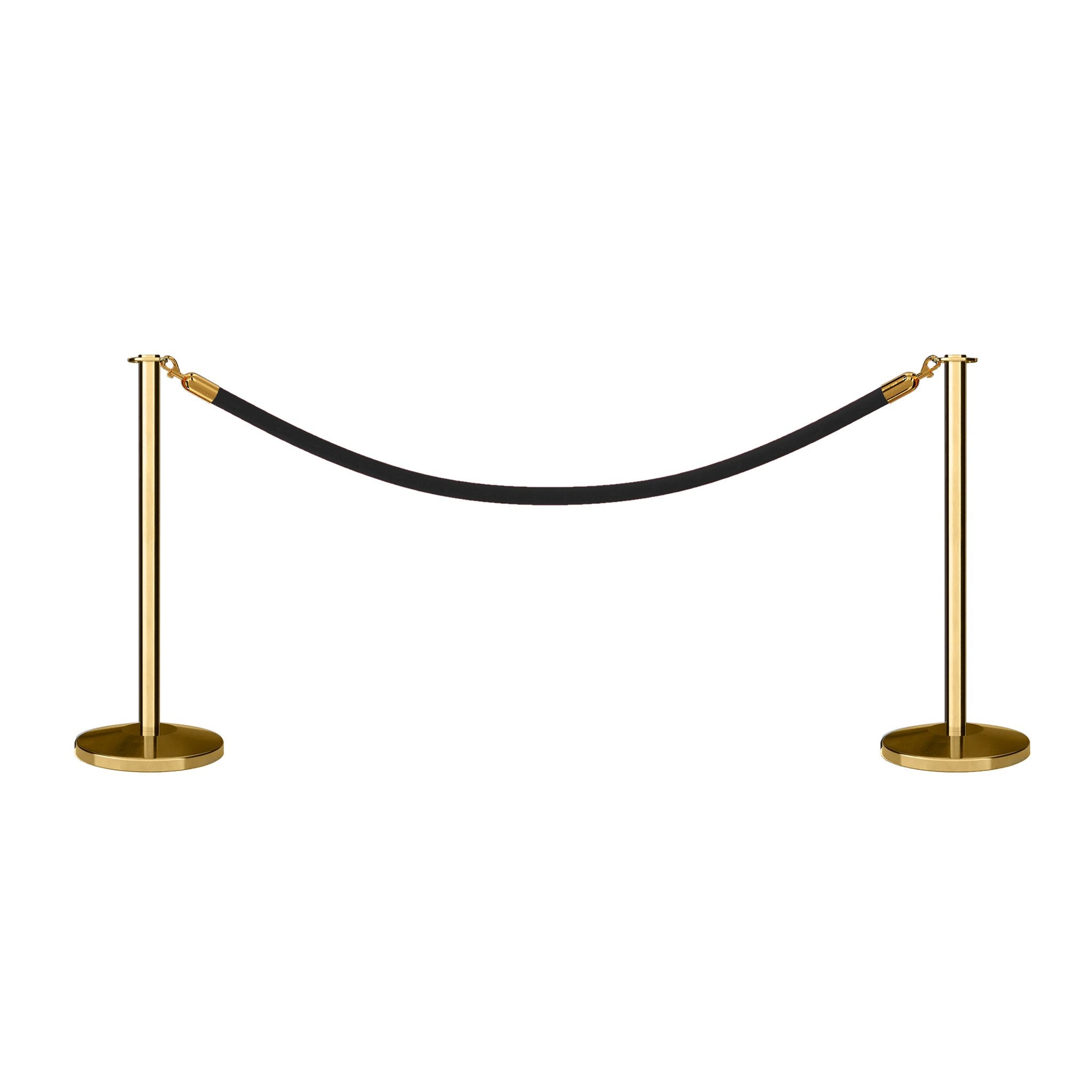 Post and Rope Stanchion Kit, Flat Top Posts, 6 Ft. Velvet Foam Core Rope - Montour Line - Crowd Control Warehouse