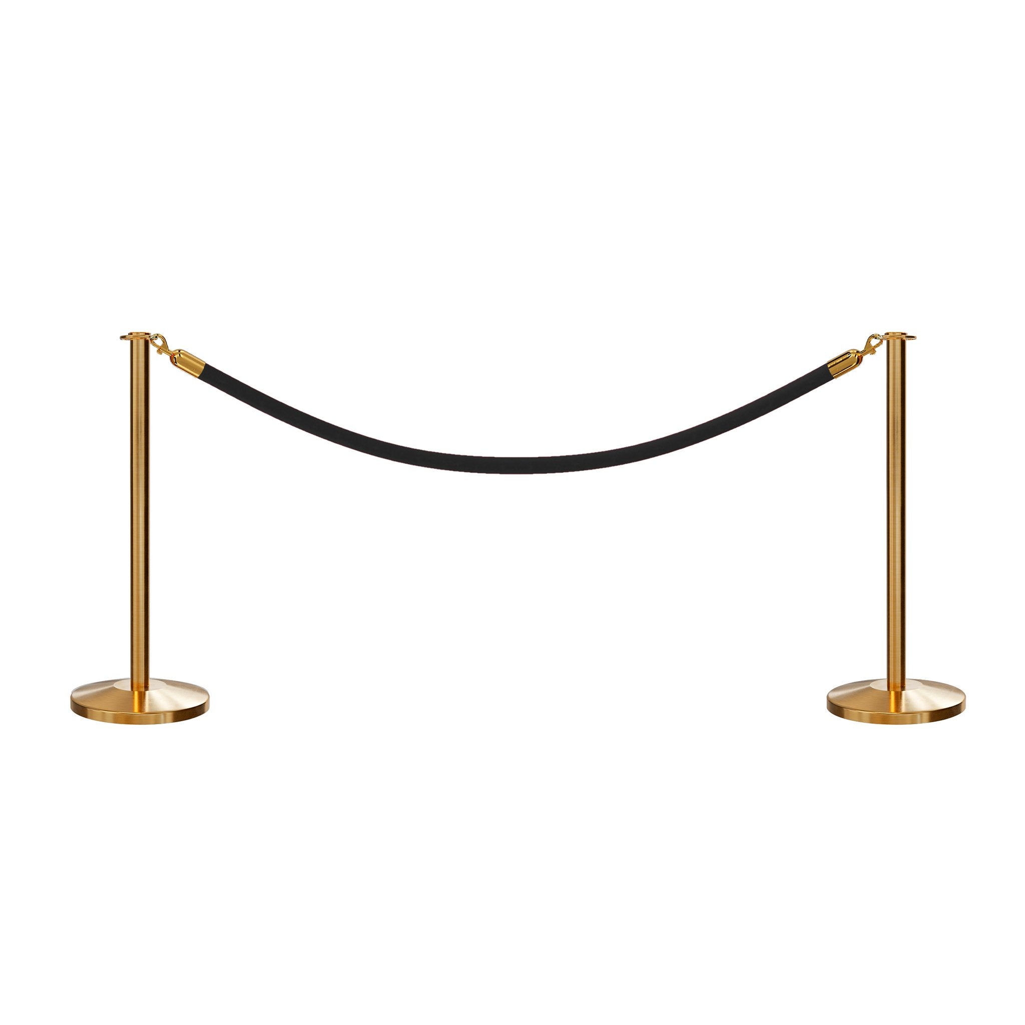 Post and Rope Stanchion Kit, Flat Top Posts, 6 Ft. Velvet Foam Core Rope - Montour Line - Crowd Control Warehouse