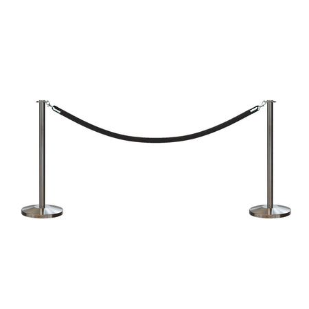 Post and Rope Stanchion Kit, Flat Top Posts, 6 Ft. Velvet Foam Core Rope - Montour Line - Crowd Control Warehouse