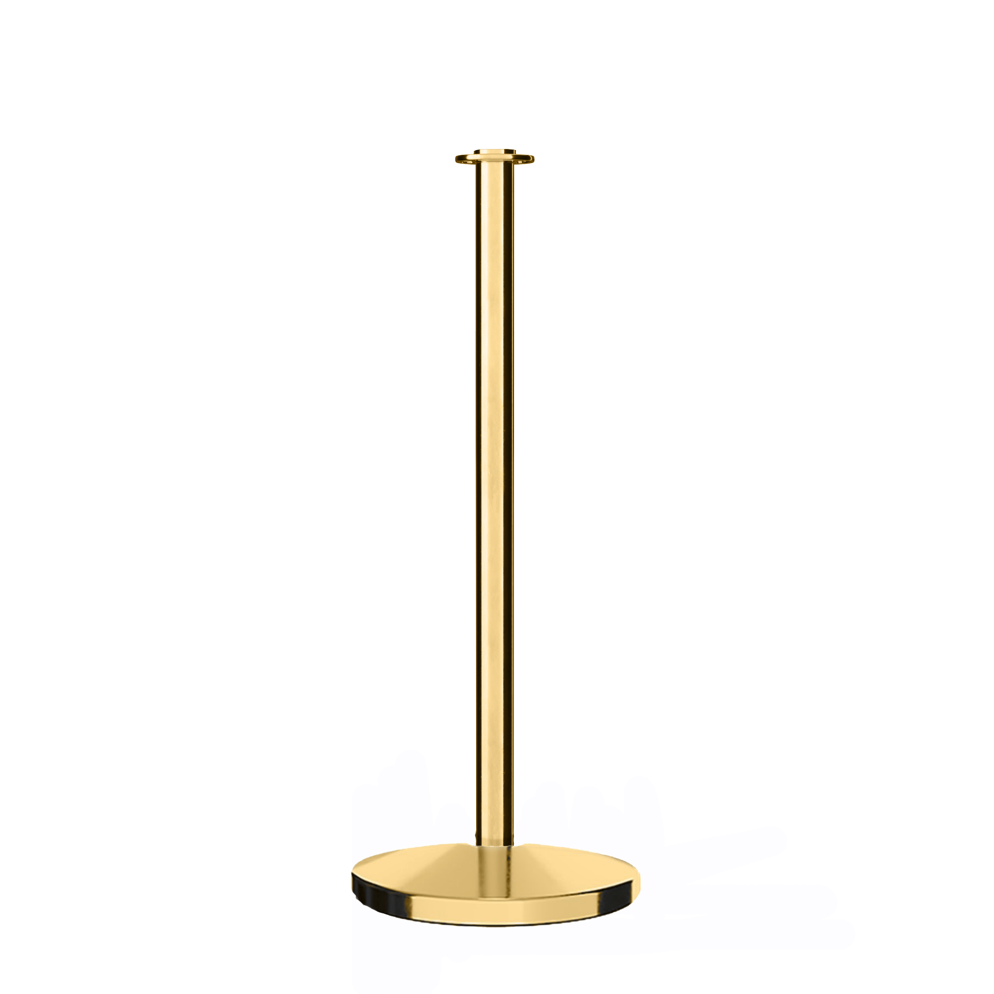 Post & Rope Stanchion, Flat Top, Flat Cast Iron Base - CCW Series - Crowd Control Warehouse