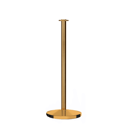 Post & Rope Stanchion, Flat Top, Flat Cast Iron Base - CCW Series - Crowd Control Warehouse