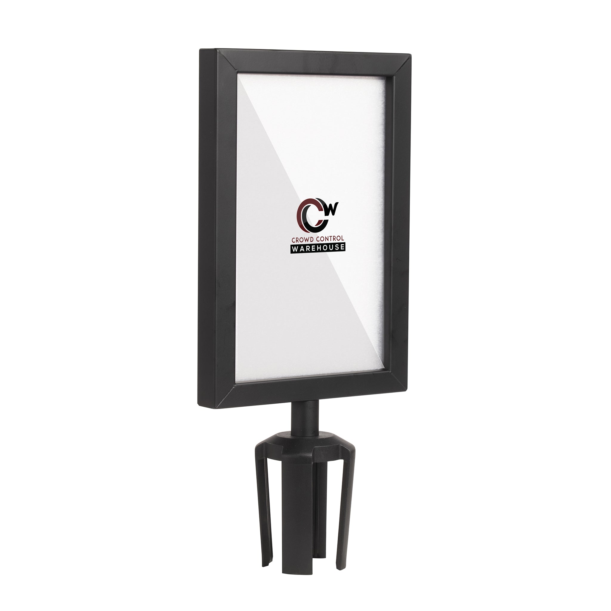 Post Top Sign Frame for CCW Series Retractable Belt Barriers - Crowd Control Warehouse