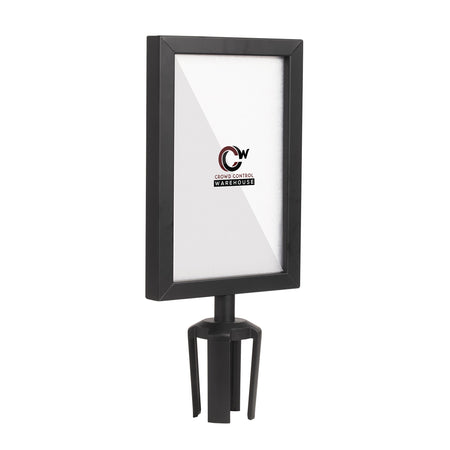 Post Top Sign Frame for CCW Series Retractable Belt Barriers - Crowd Control Warehouse