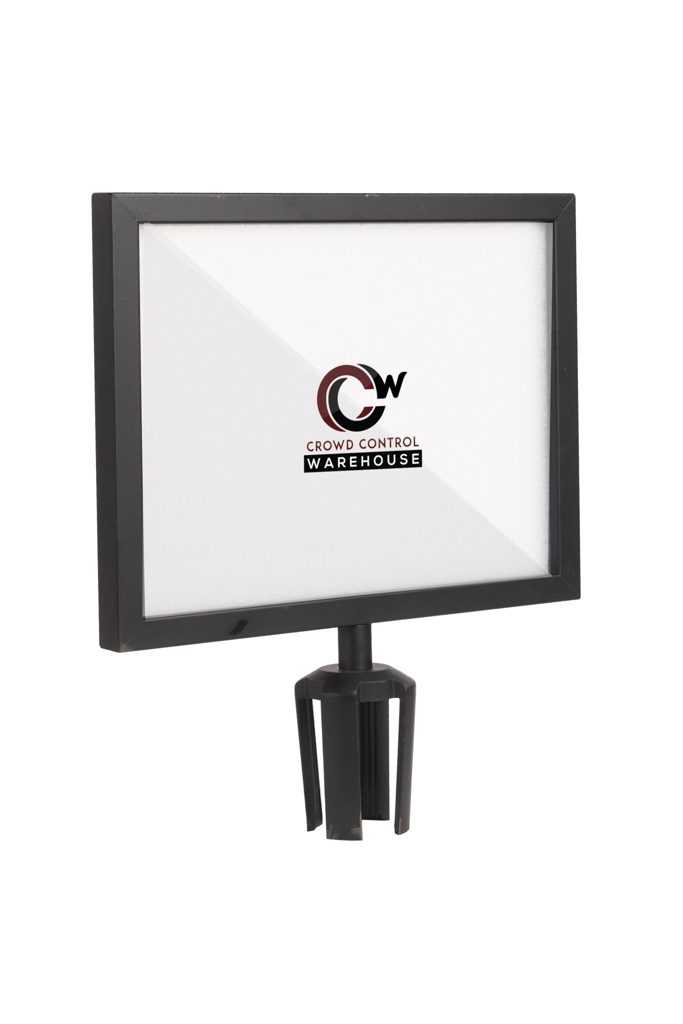 Post Top Sign Frame for CCW Series Retractable Belt Barriers - Crowd Control Warehouse