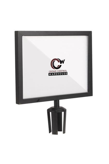 Post Top Sign Frame for CCW Series Retractable Belt Barriers - Crowd Control Warehouse