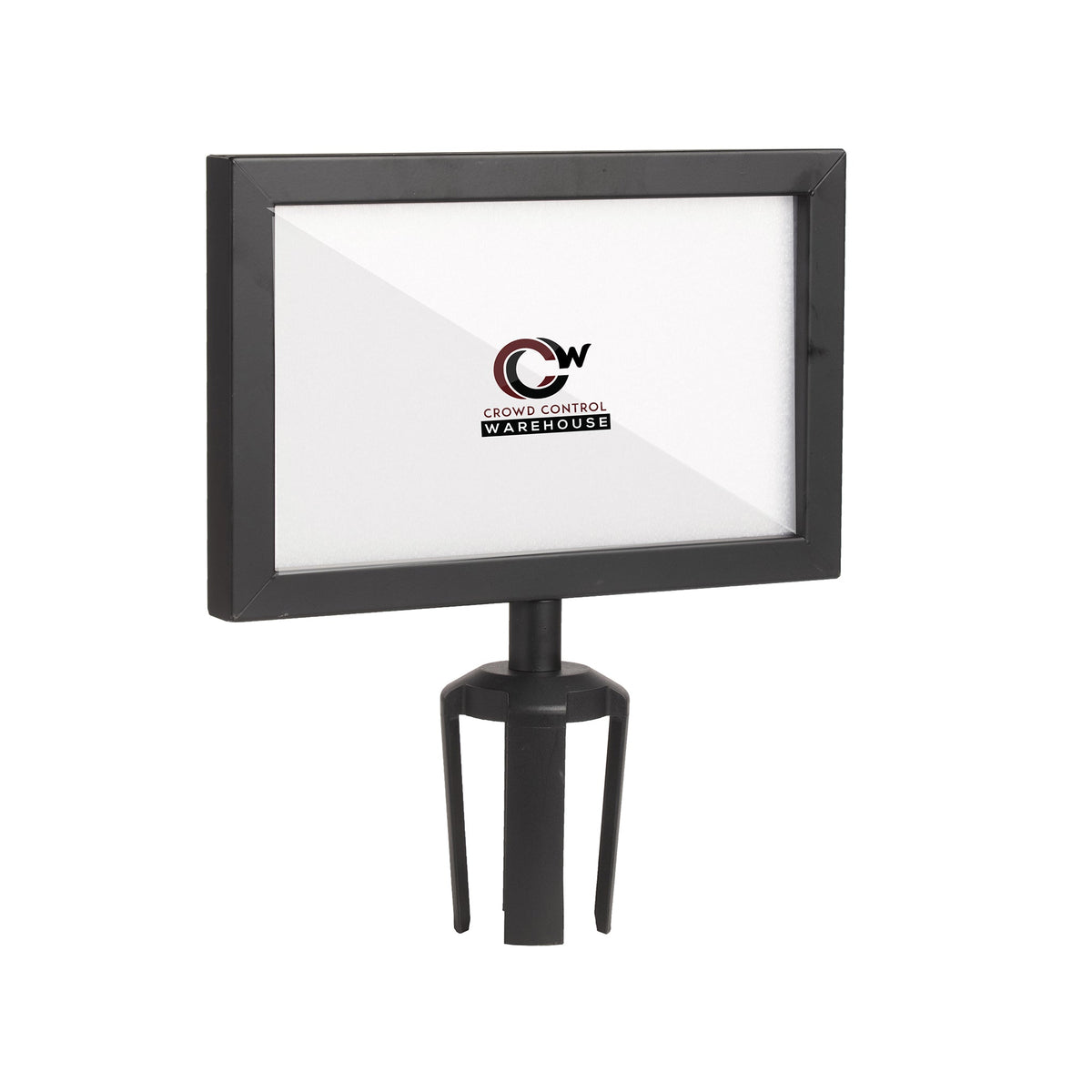 Post Top Sign Frame for CCW Series Retractable Belt Barriers - Crowd Control Warehouse