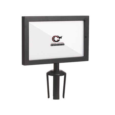 Post Top Sign Frame for CCW Series Retractable Belt Barriers - Crowd Control Warehouse