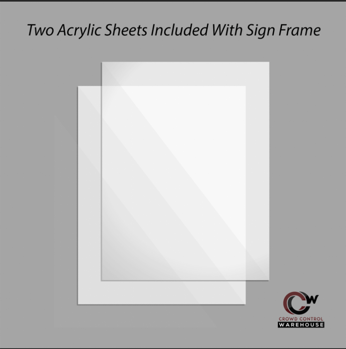 Post Top Sign Frame for CCW Series Retractable Belt Barriers - Crowd Control Warehouse