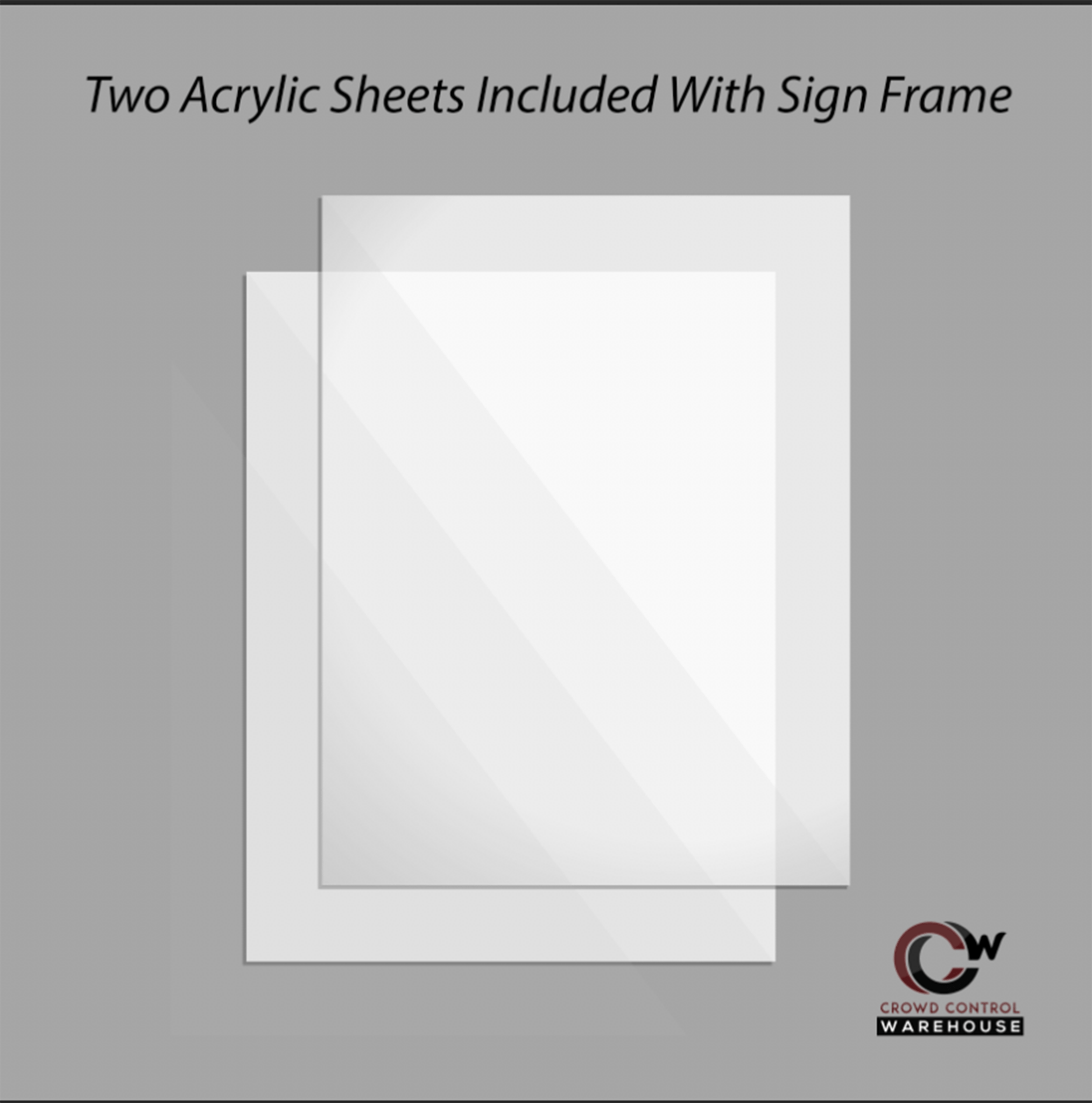 Post Top Sign Frame for CCW Series Retractable Belt Barriers - Crowd Control Warehouse