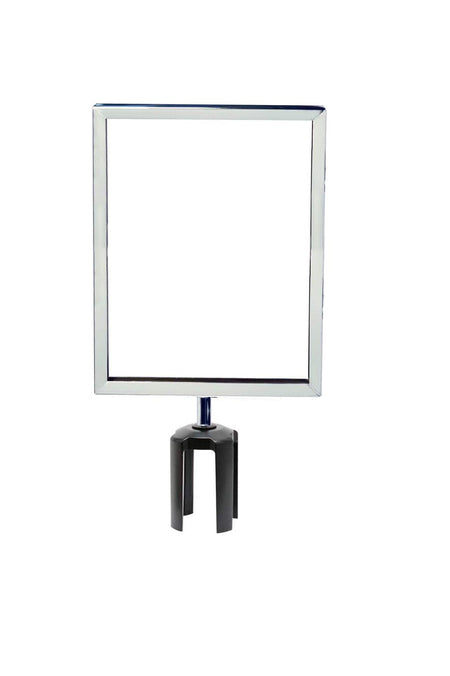 Post Top Sign Frame for CCW Series Retractable Belt Barriers - Crowd Control Warehouse