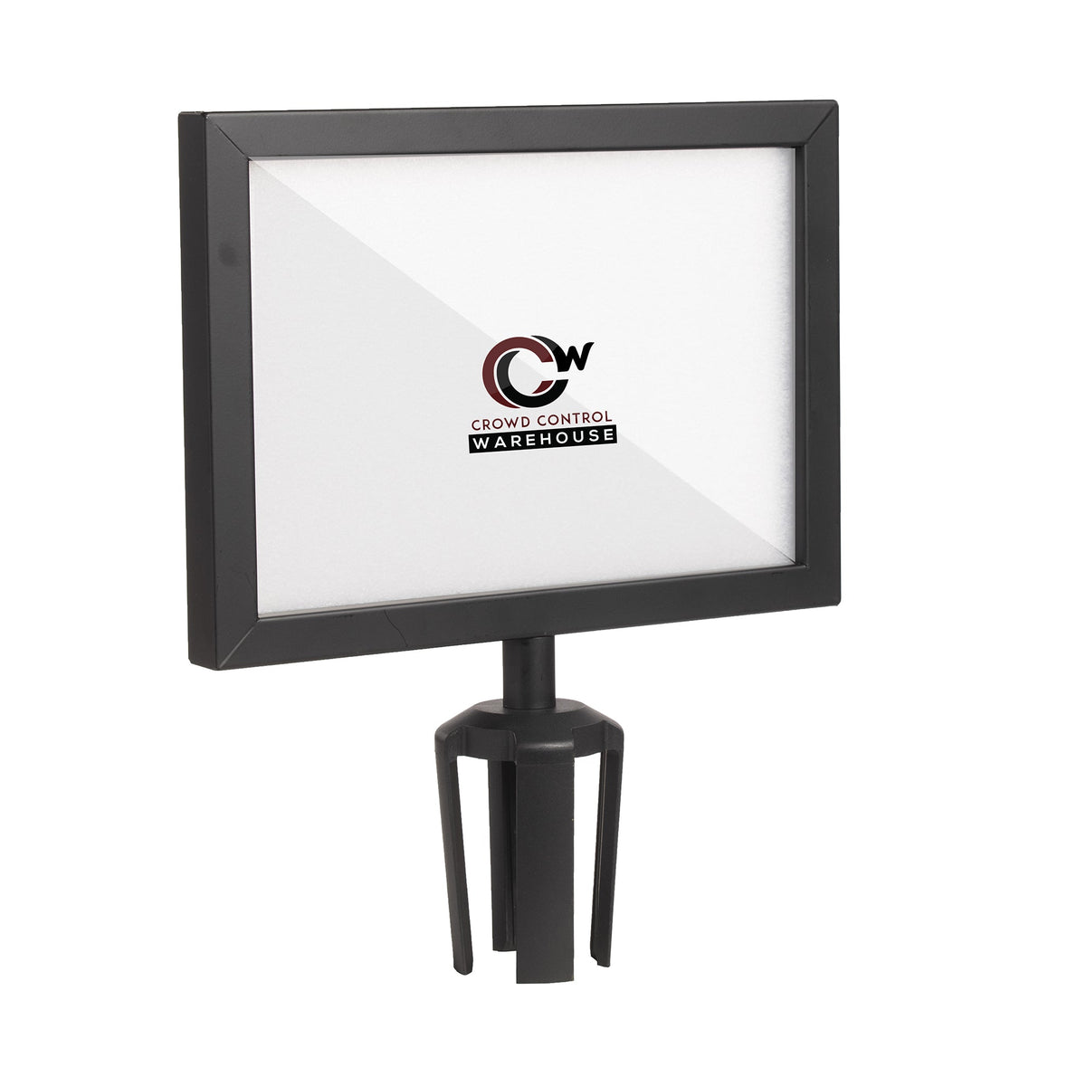 Post Top Sign Frame for CCW Series Retractable Belt Barriers - Crowd Control Warehouse