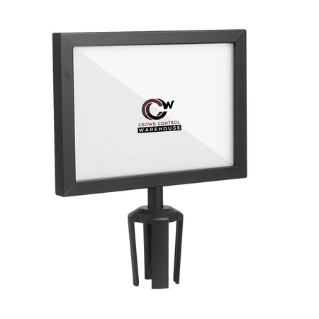 Post Top Sign Frame for CCW Series Retractable Belt Barriers - Crowd Control Warehouse